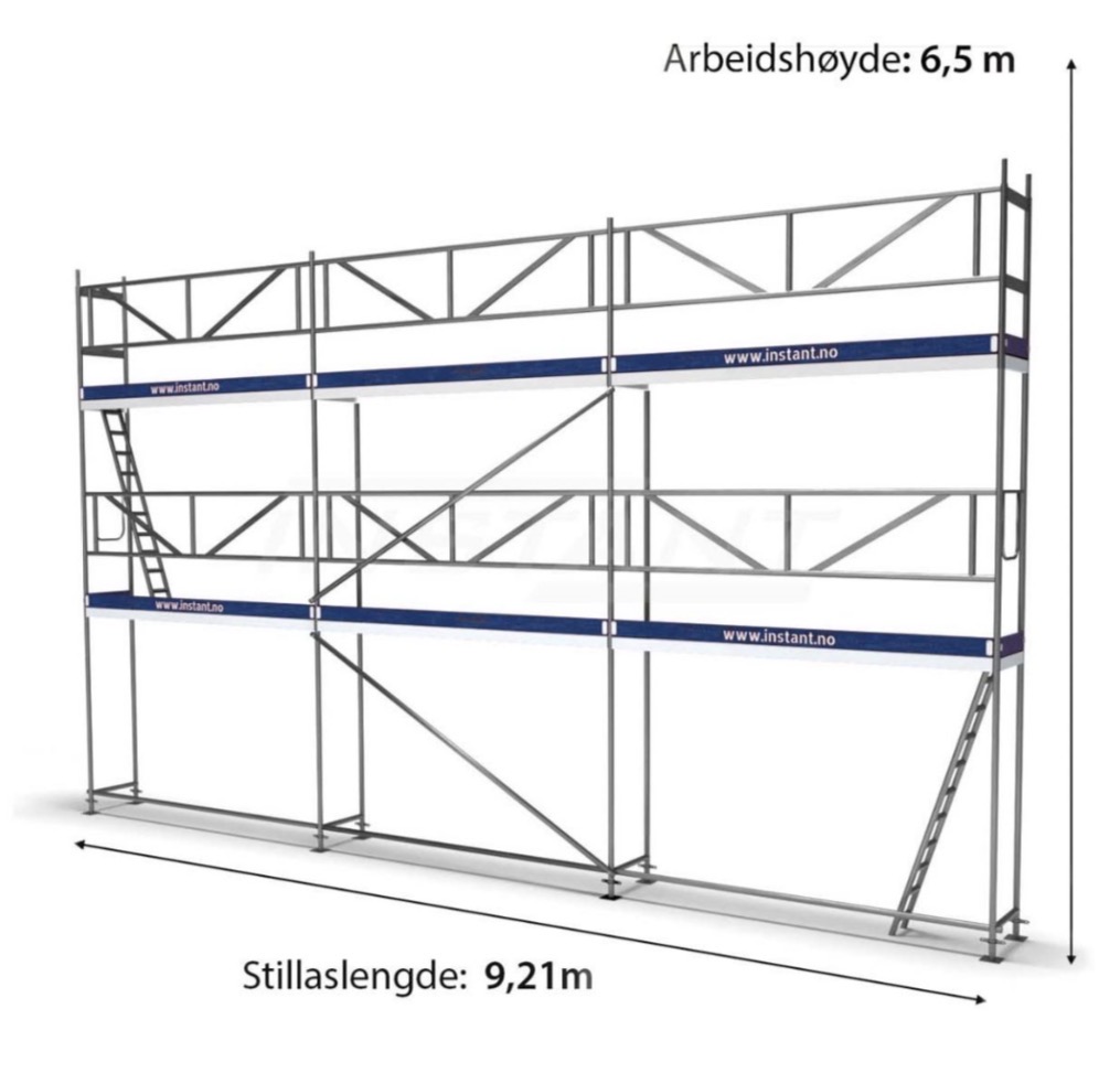 Fasadestillas (51 m²) med kombiløsning!