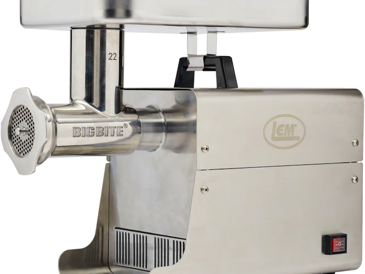 Lem products bigbite #22 meat grinder w/ lem foot switch, 1.0 hp stainless steel electric meat grinder machine, ideal for heavy use