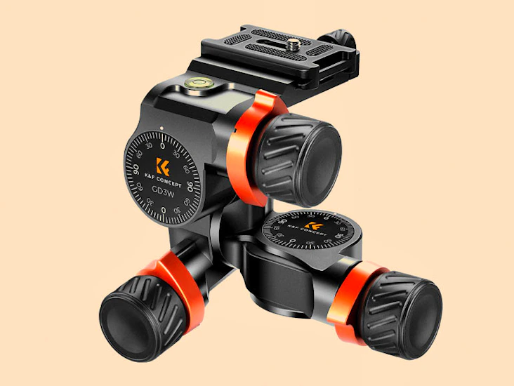 3-way geared tripod head