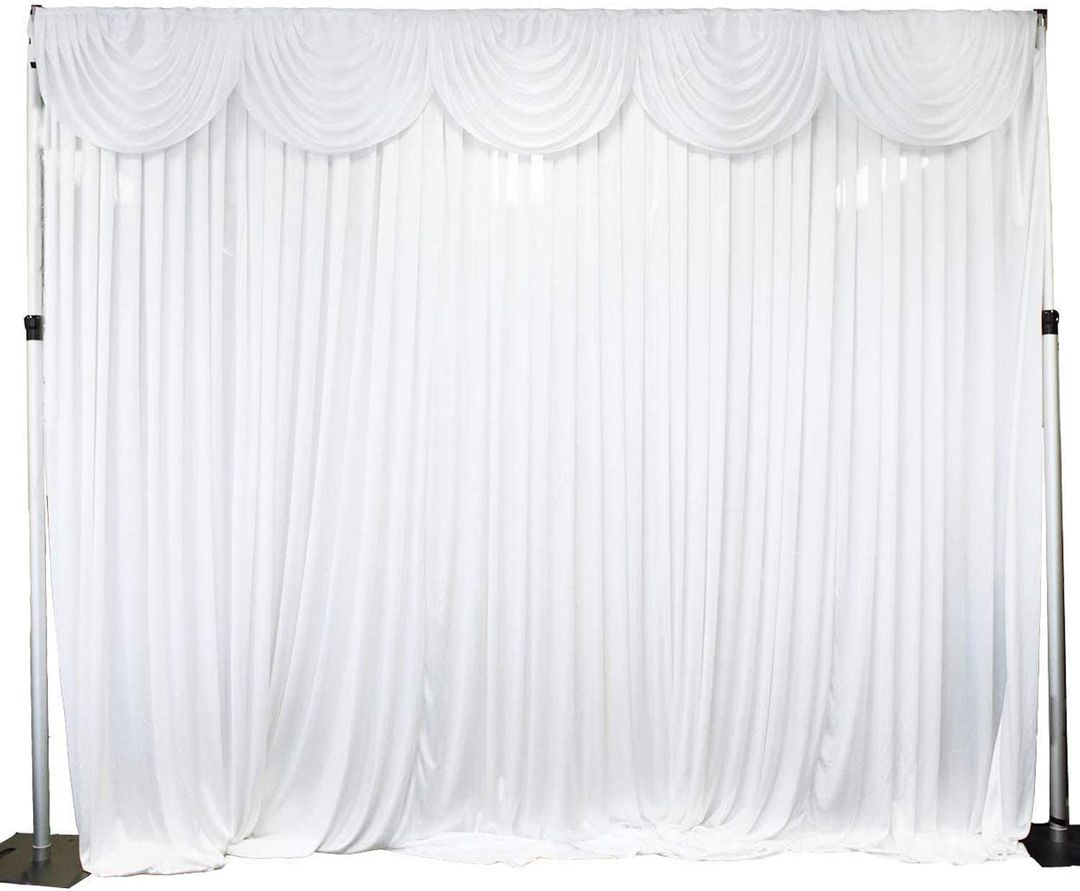 2xwhite photo backdrop curtain 10x10ft