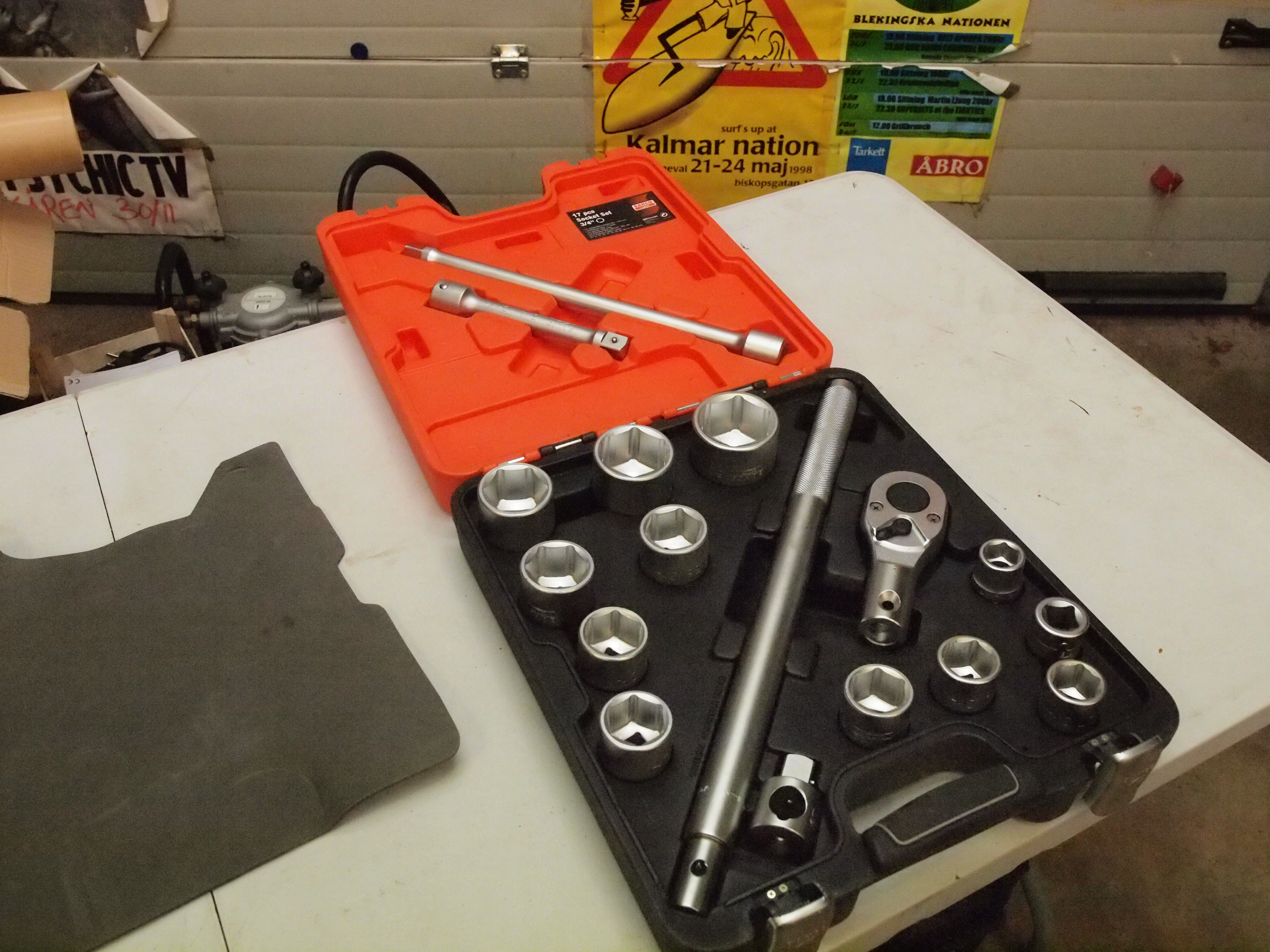 Bacho 3/4" hylsnyckelsats, ny i 17 delar