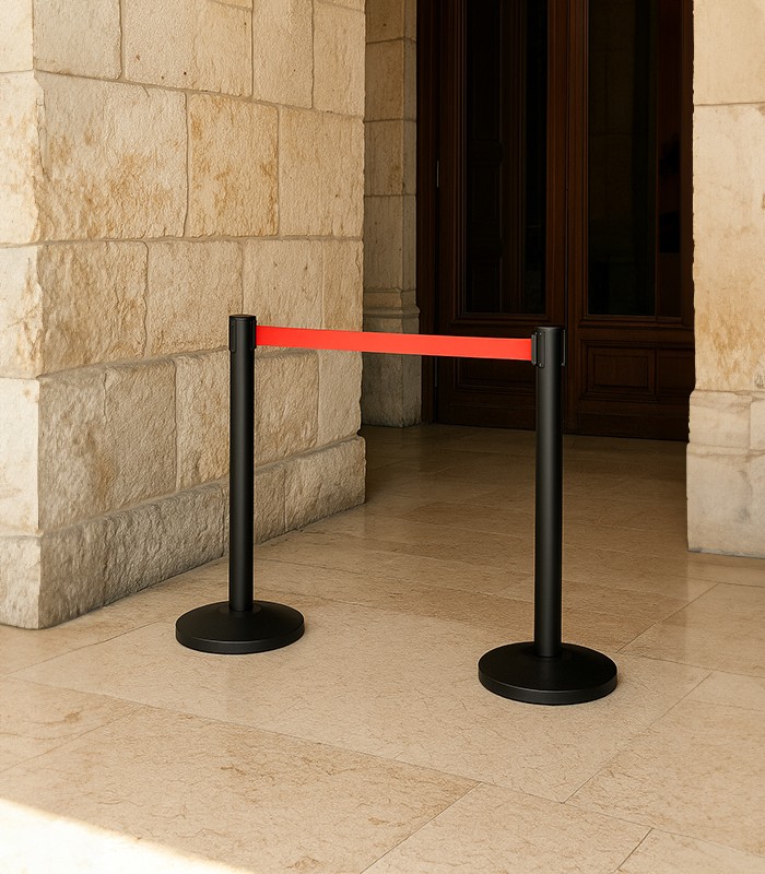  10 x queue  retractable barrier - 3m red belt