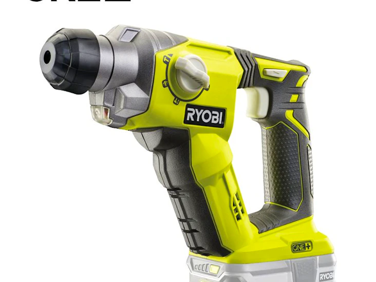 Ryobi one+ r18sds sds+ poravasara + akku + laturi + terät ja taltat