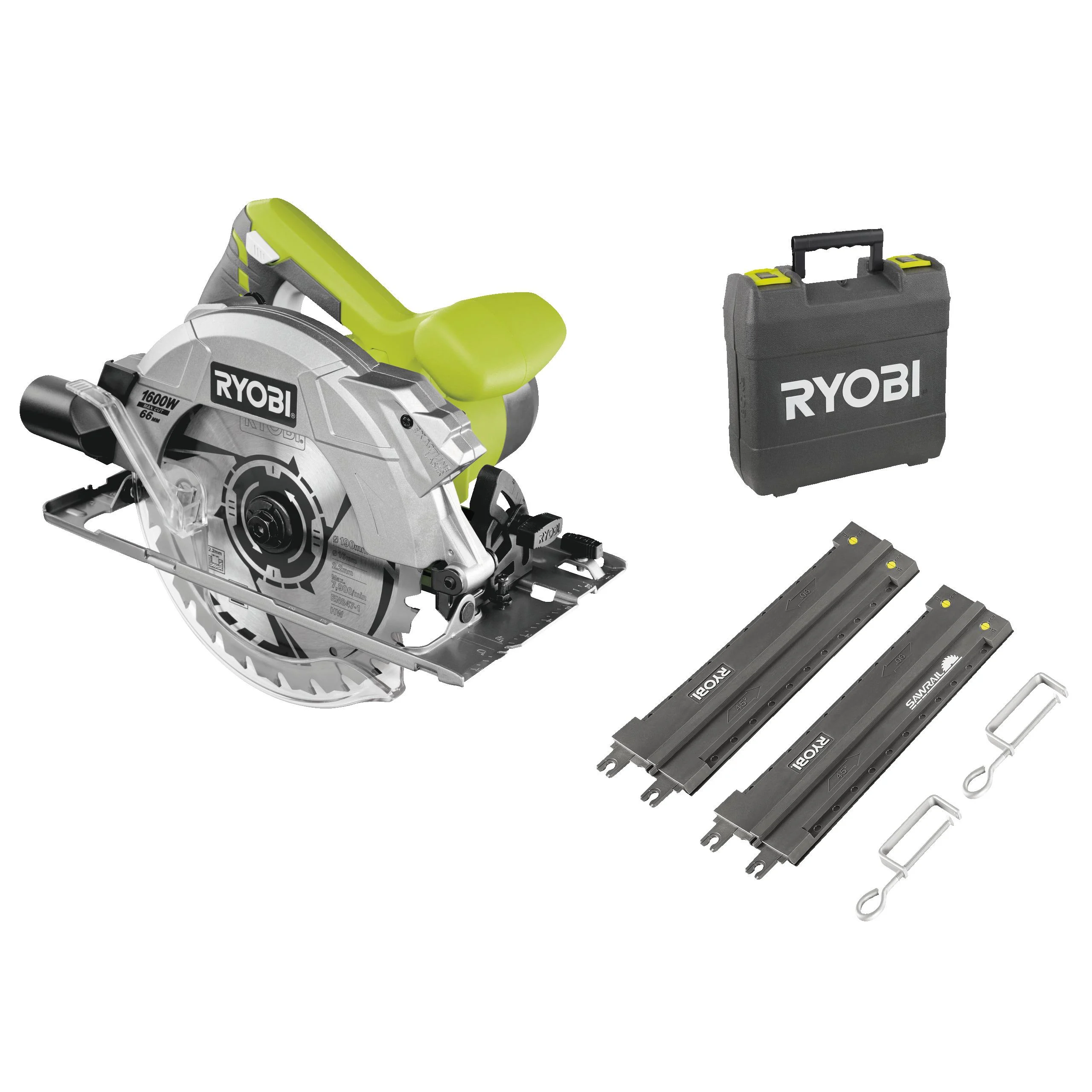 Kraftfull ryobi cirkelsåg med laser - (1600 w, nätdriven)