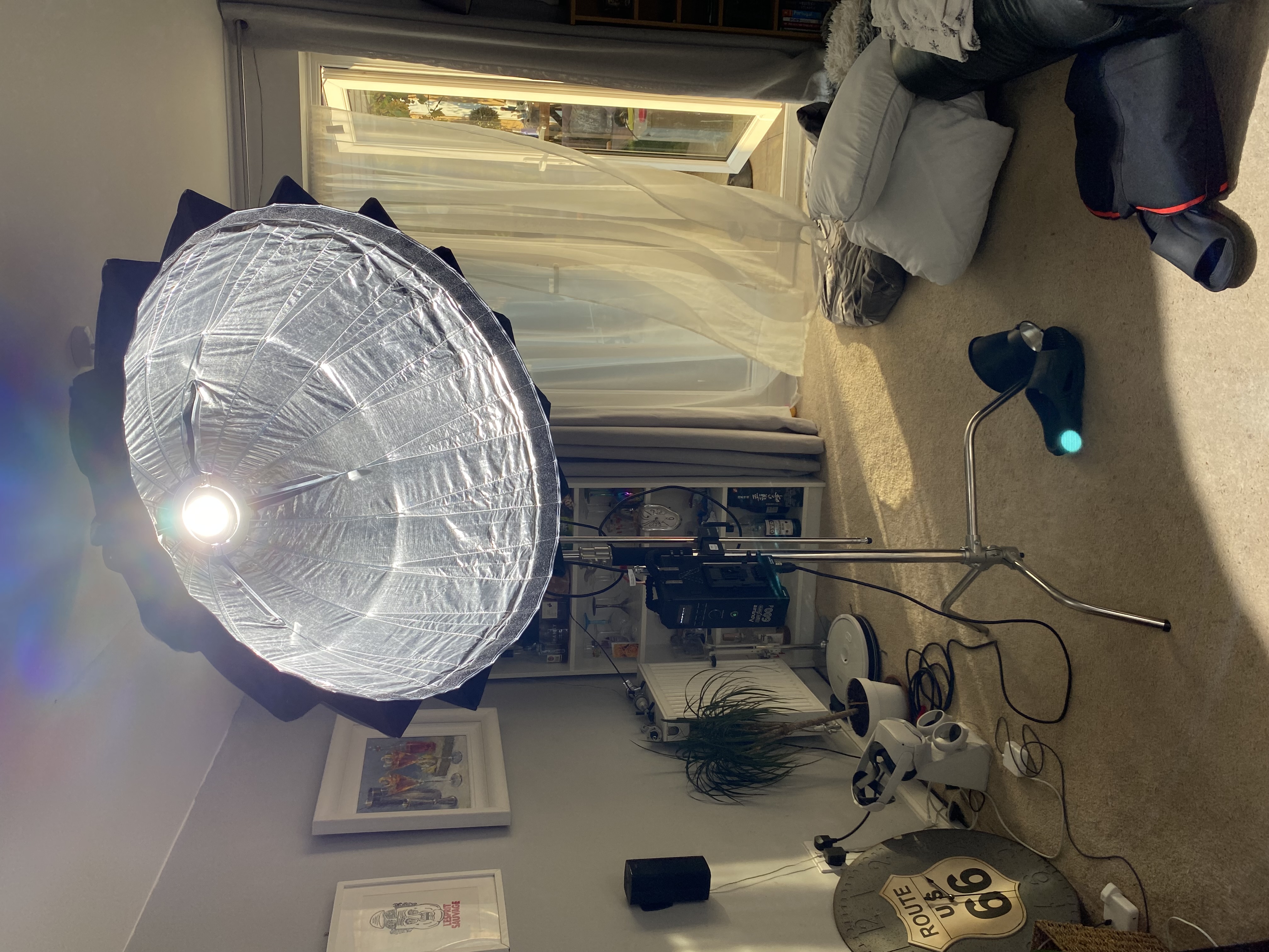 Aputure 600d with aputure light dome iii and a neewer c stand 