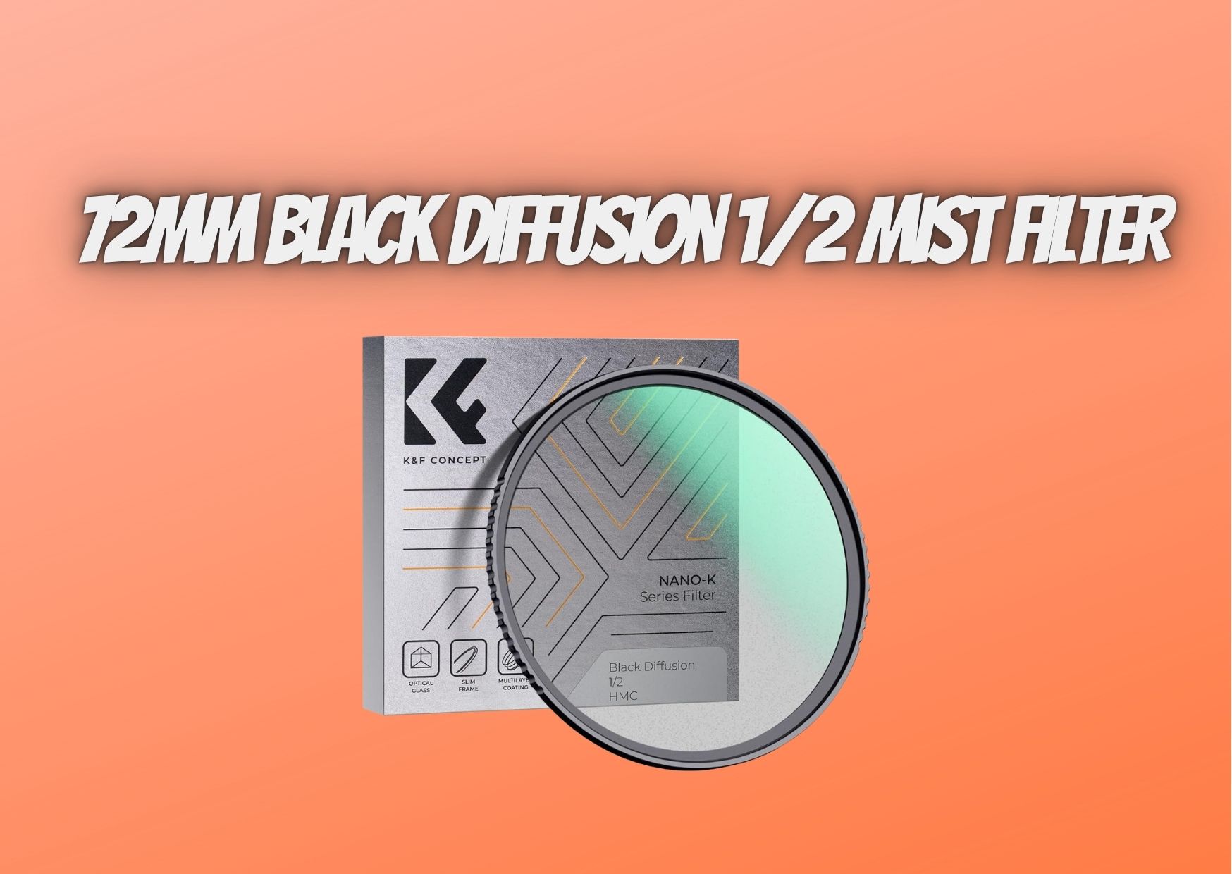 72mm black diffusion 1/2 filter mist soft glow diffuser lens filters 