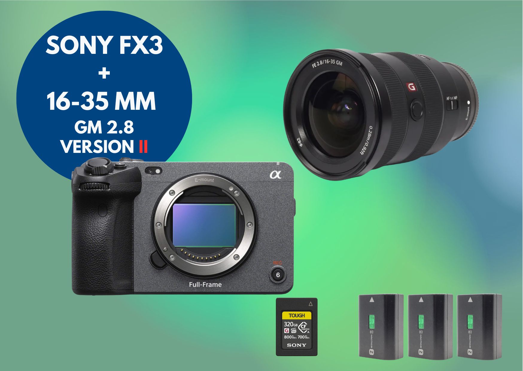 Sony fx3 mirrorless full frame camera + 16-35mm gm gmaster f2.8 g-master zoom