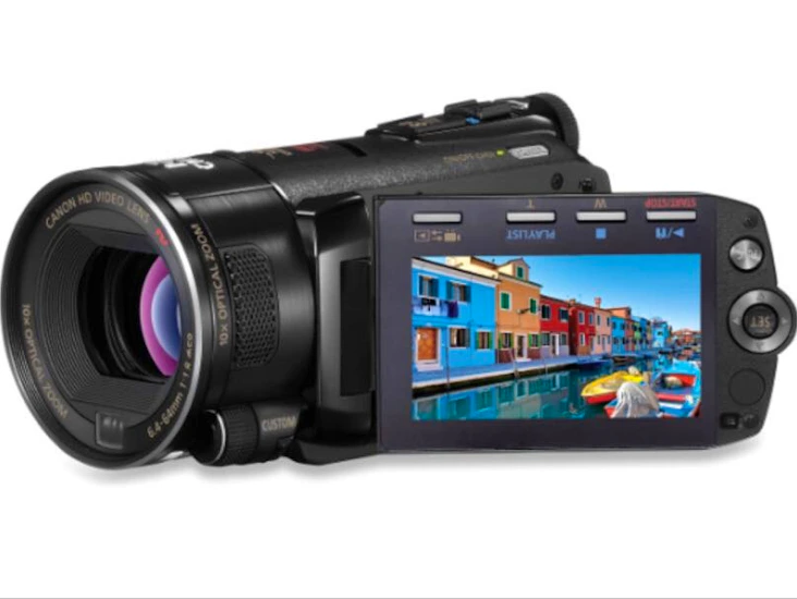 Lätt använd canon videokamera med stativ.