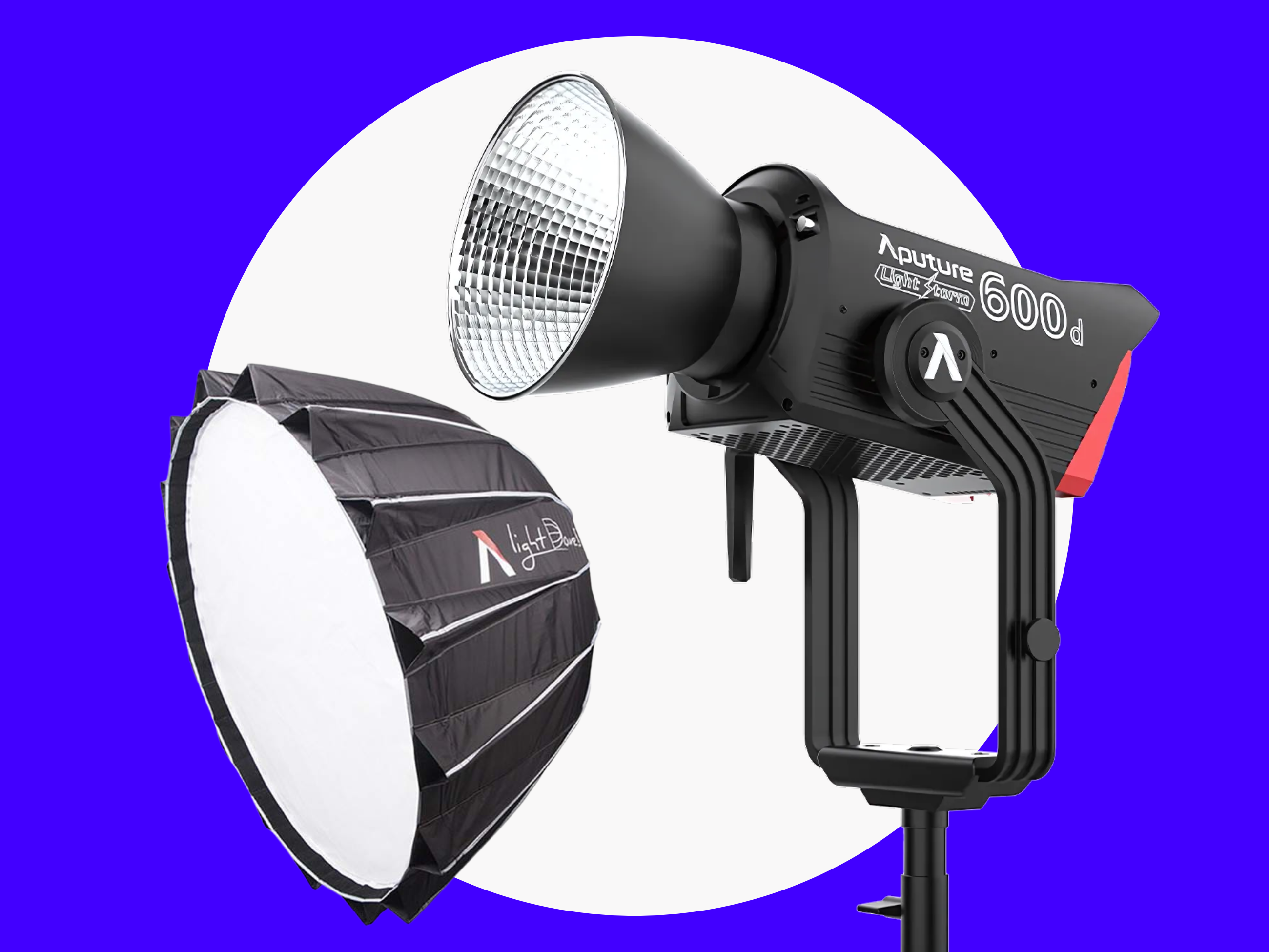 Aputure 600d led light + aputure light dome ii
