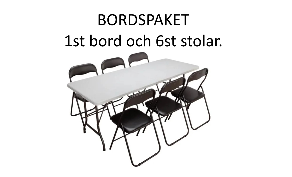 Paket med 1st bord och 6st stolar