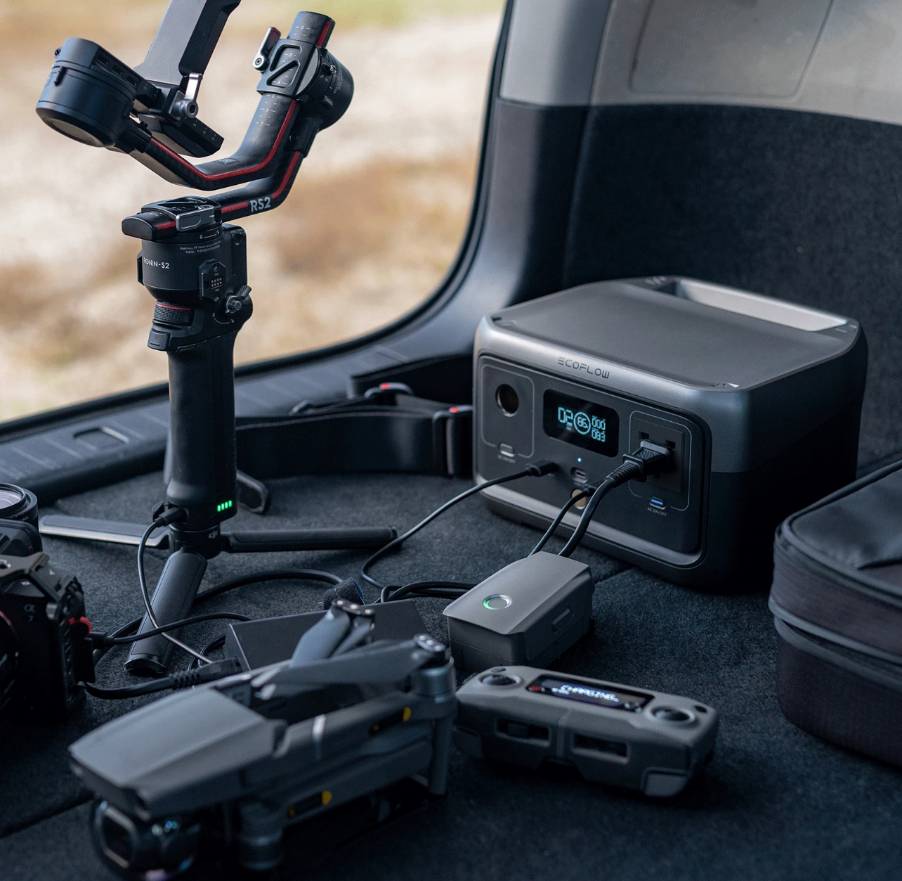 Ecoflow river 2 portable power station 300w 256wh fast charging lifepo4 generator for camping travel backup power for drone photography laptop phone charging lightweight compact outdoor silent reliable emergency off grid power supply usb-c ac 