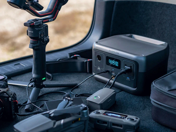 Ecoflow river 2 portable power station 300w 256wh fast charging lifepo4 generator for camping travel backup power for drone photography laptop phone charging lightweight compact outdoor silent reliable emergency off grid power supply usb-c ac