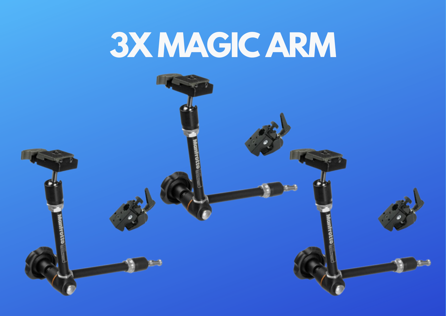 3x manfrotto 143rc magic arm + plate + 035 super clamp