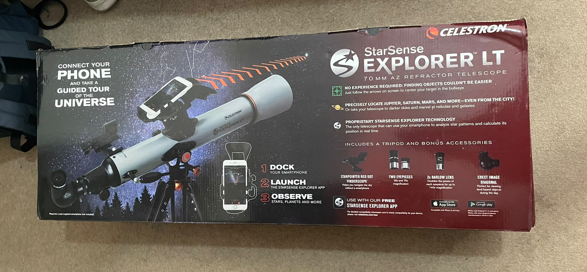 Celestron starsense explorer lt 70mm beginner telescope – smartphone-guided