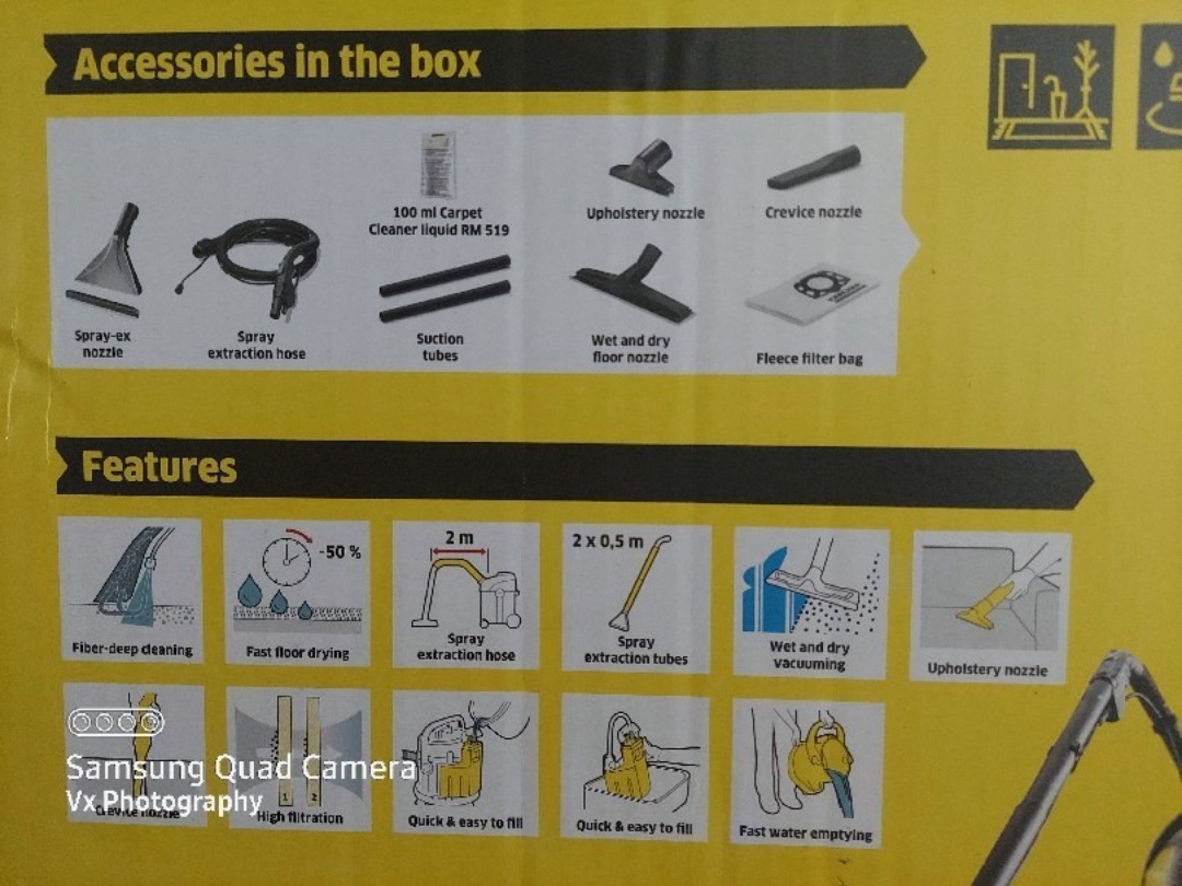 Matt- och textilvårdsmaskin : obs: sprutan är trasig