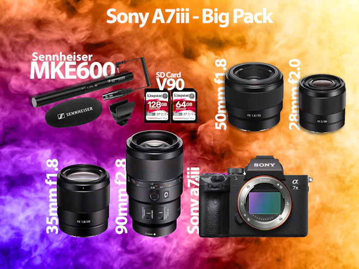 Sony a7iii + objektiv + minneskort