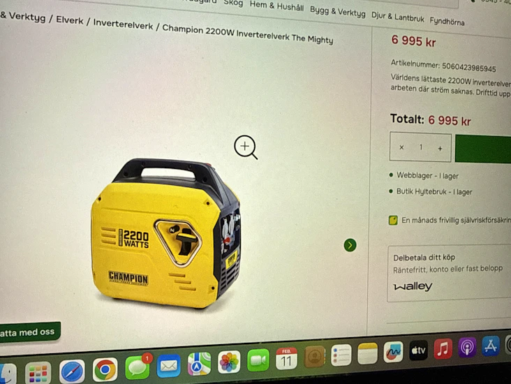 Champion elverk 2,2 kw