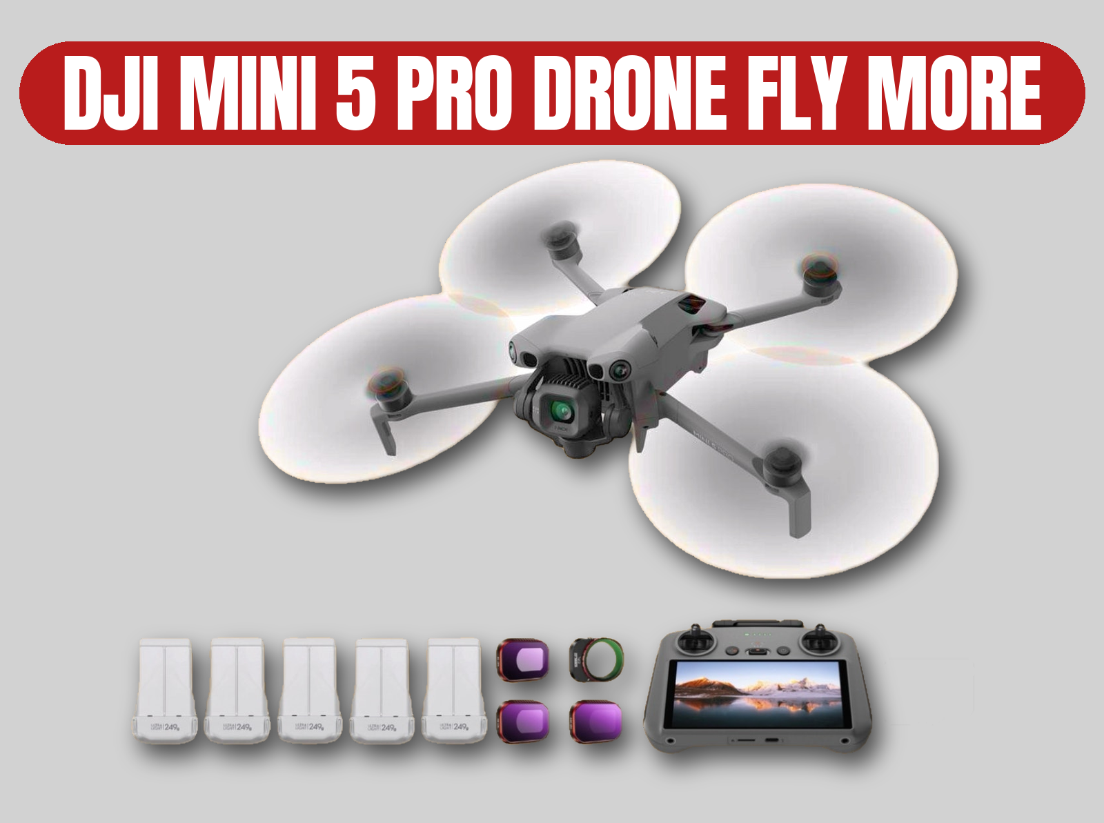 Dji mini 5 pro fly more combo | 4k drone camera / 5 batteries / nd filters / smart controller / sd card (mini 4 pro / air 3 alternative)