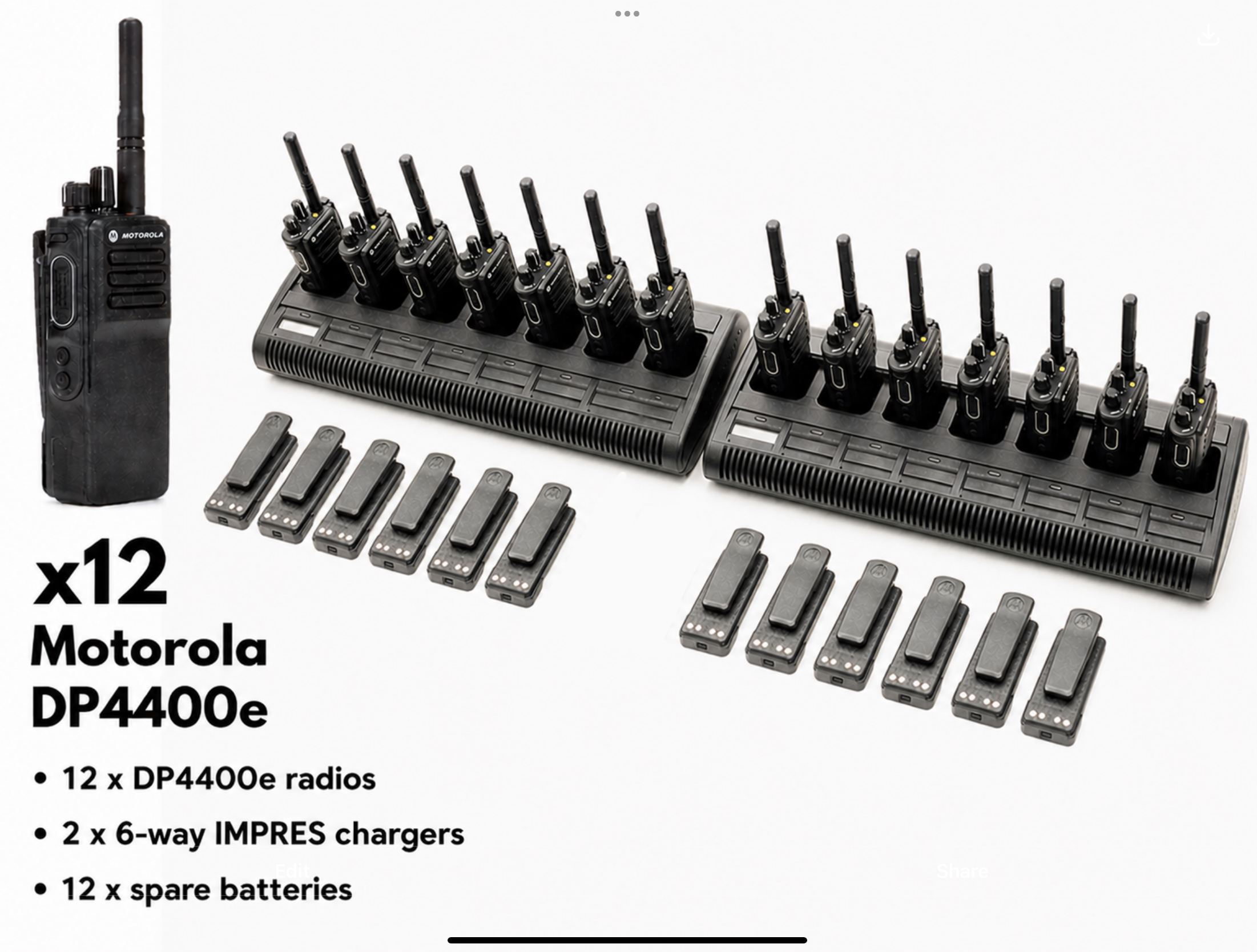 Motorola dp4400e 12 way comms kit with licence (uhf set two-way wireless radios/walkie talkies in peli case) [inc transport to train station]