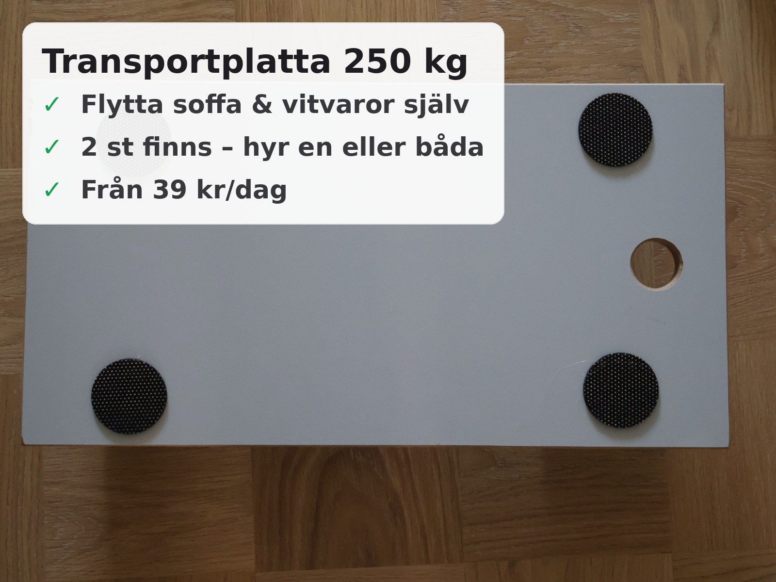 Transportplatta 250 kg (2 st) – möbelvagn / flyttvagn / rullbräda