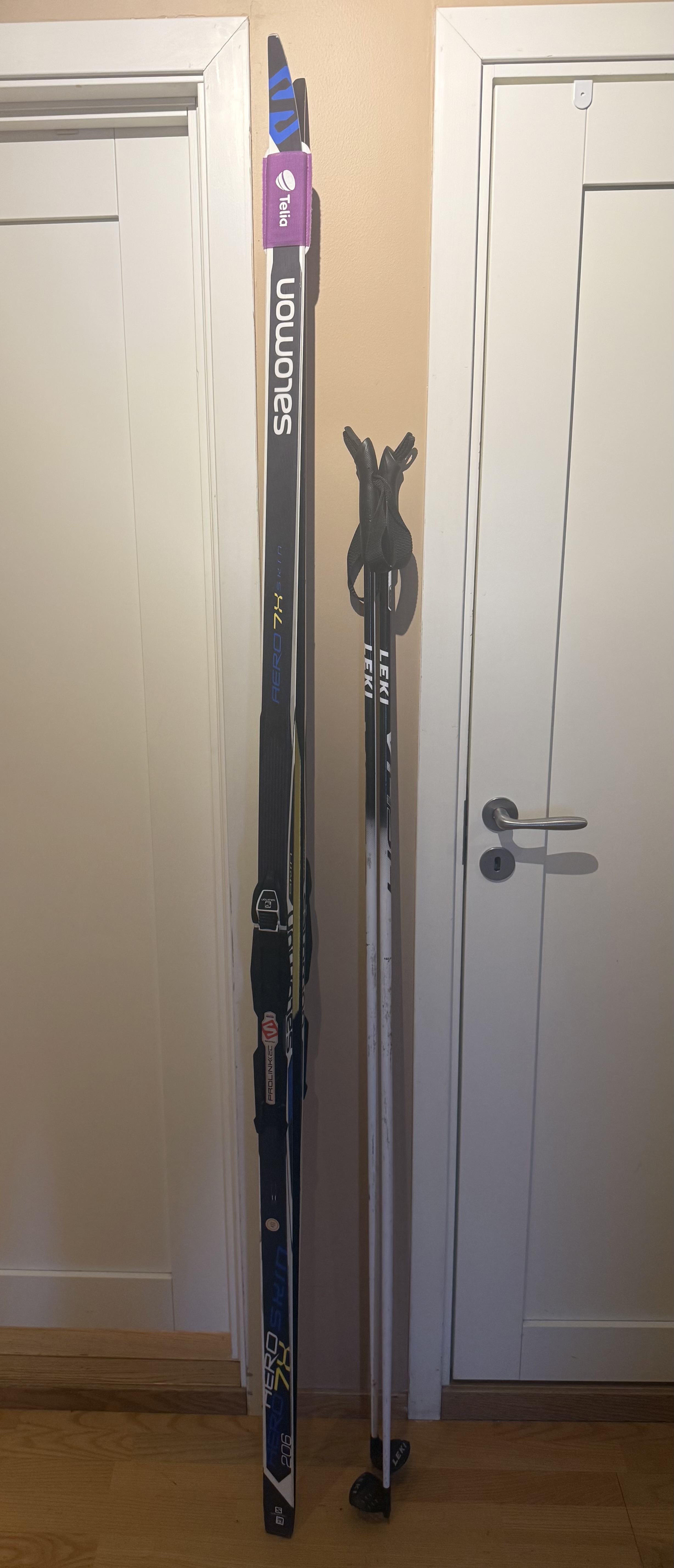 Salomon felleski 206 cm – komplett sett (ski + staver + sko)