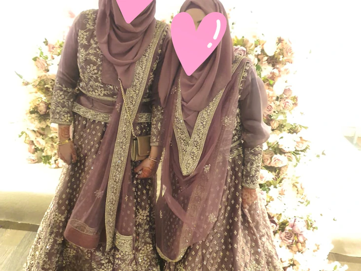 Heavily embroidered onion pink lengha