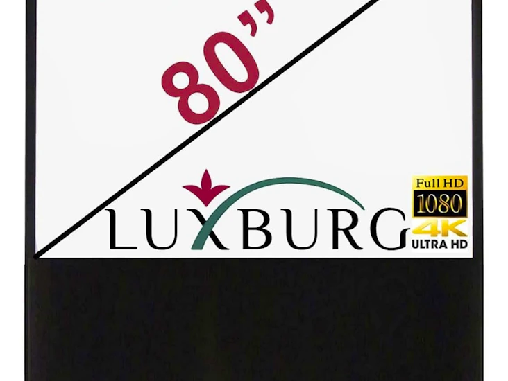 Luxburg 80" uhd 4k portable floor pull-up projector screen – 16:9 matt white + carry case