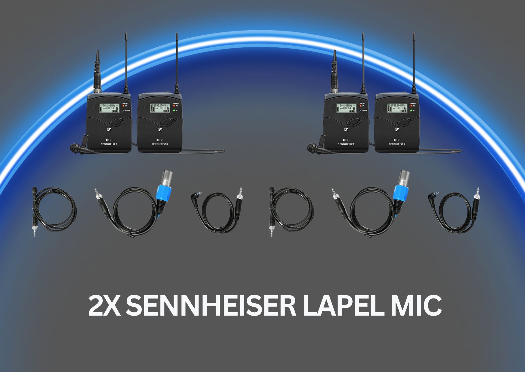 2x sennheider lapel microphone