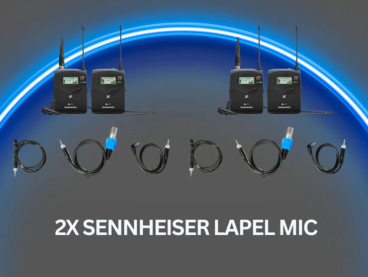 2x sennheider lapel microphone
