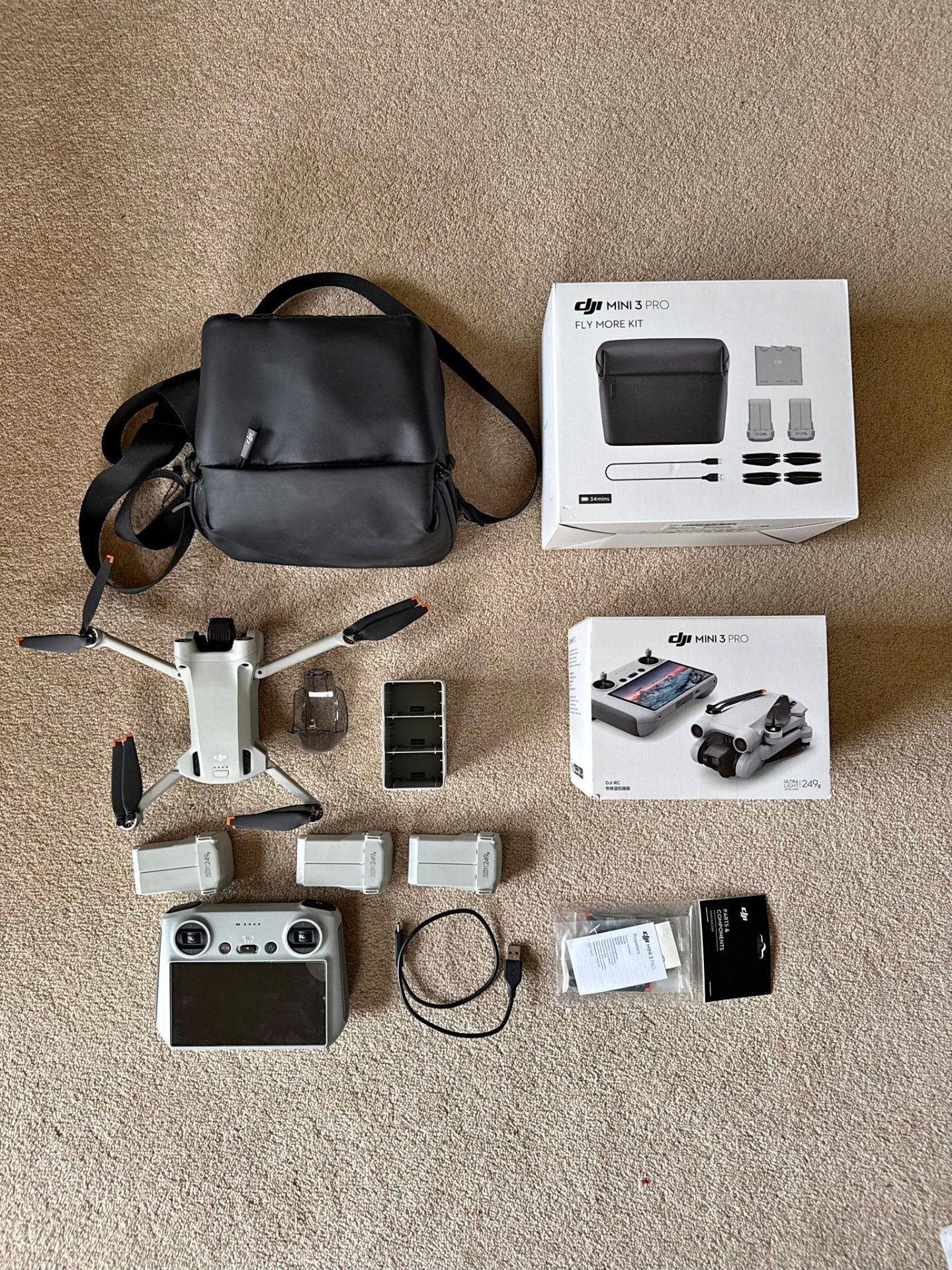 Dji mini 3 pro fly more combo - compact, advanced drone with extra batteries &