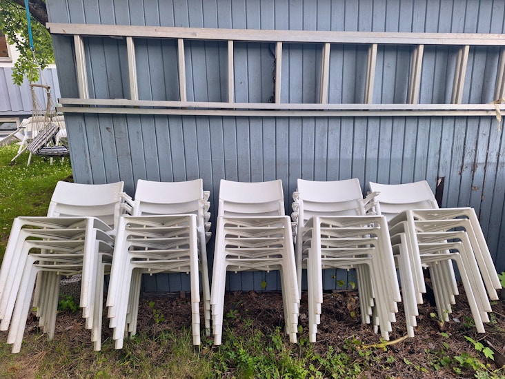 Vita utomhusstolar 35st