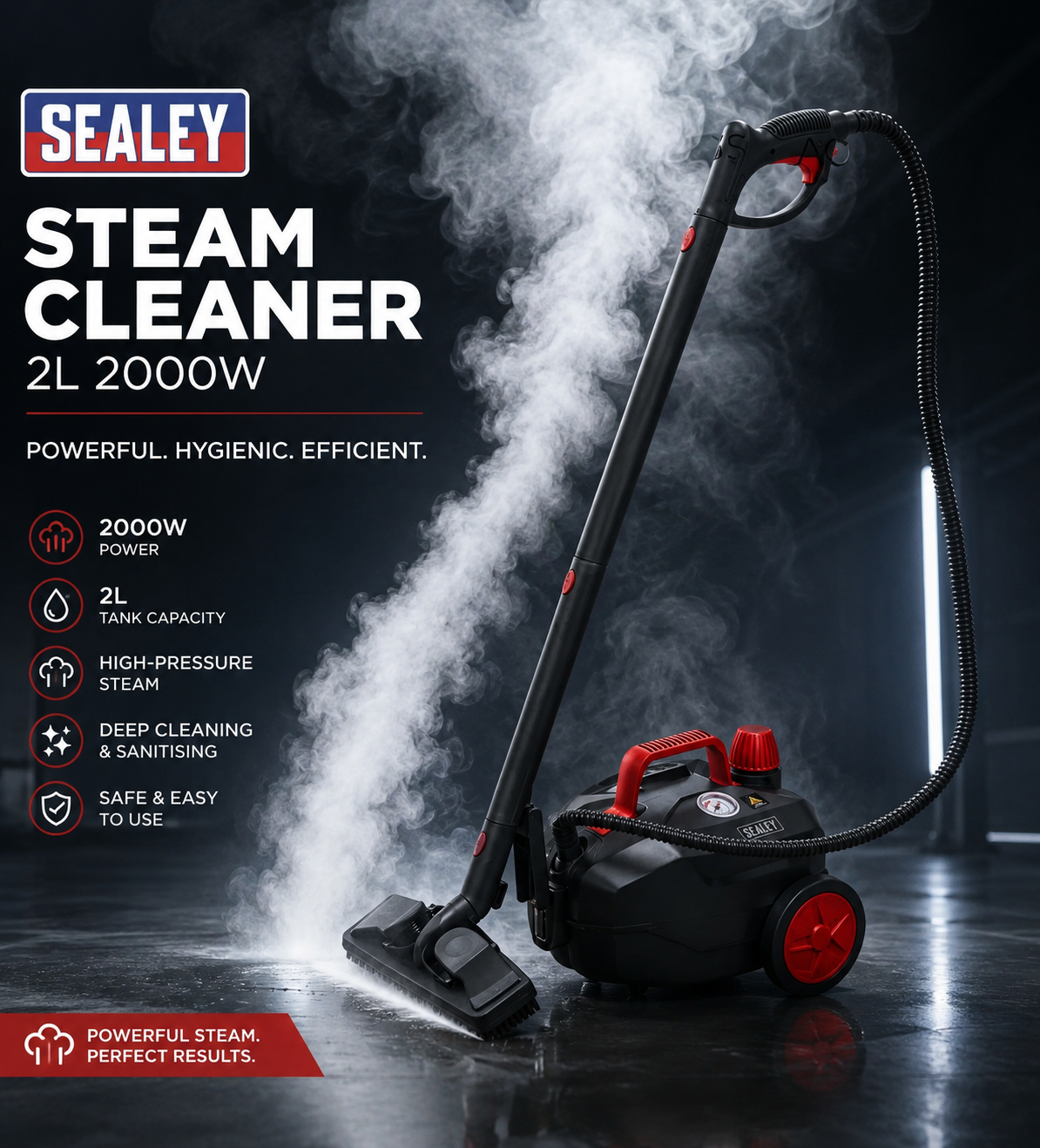 Sealey steam cleaner 2000w 2l tank 