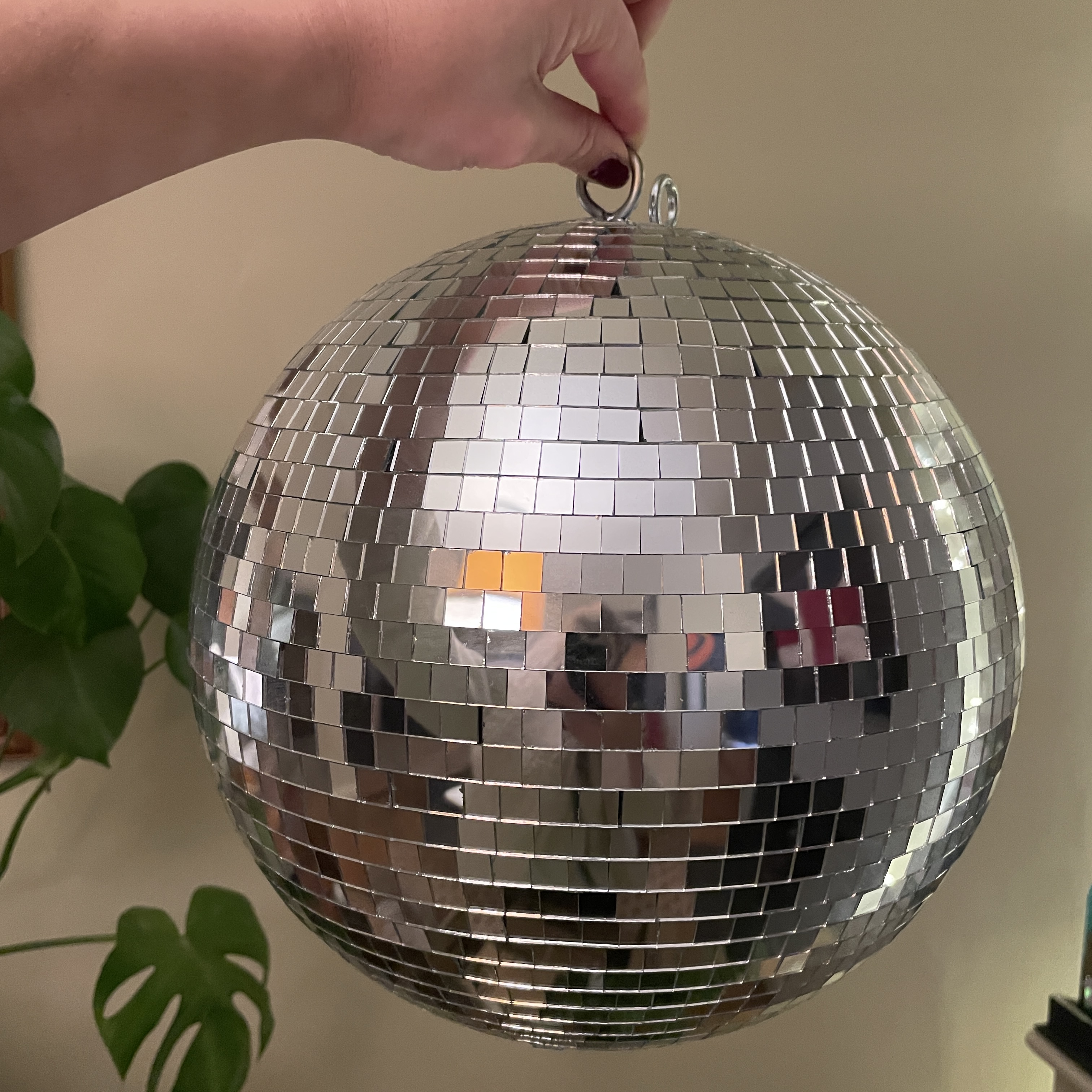 Silver mirror disco ball