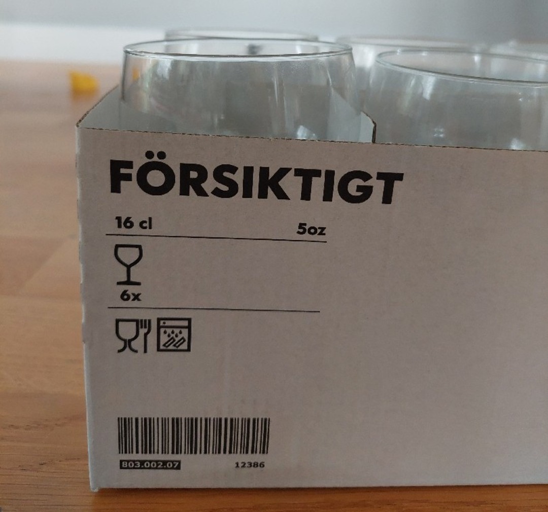 Små vinglas - ikea försiktigt 15 cl, 72 st