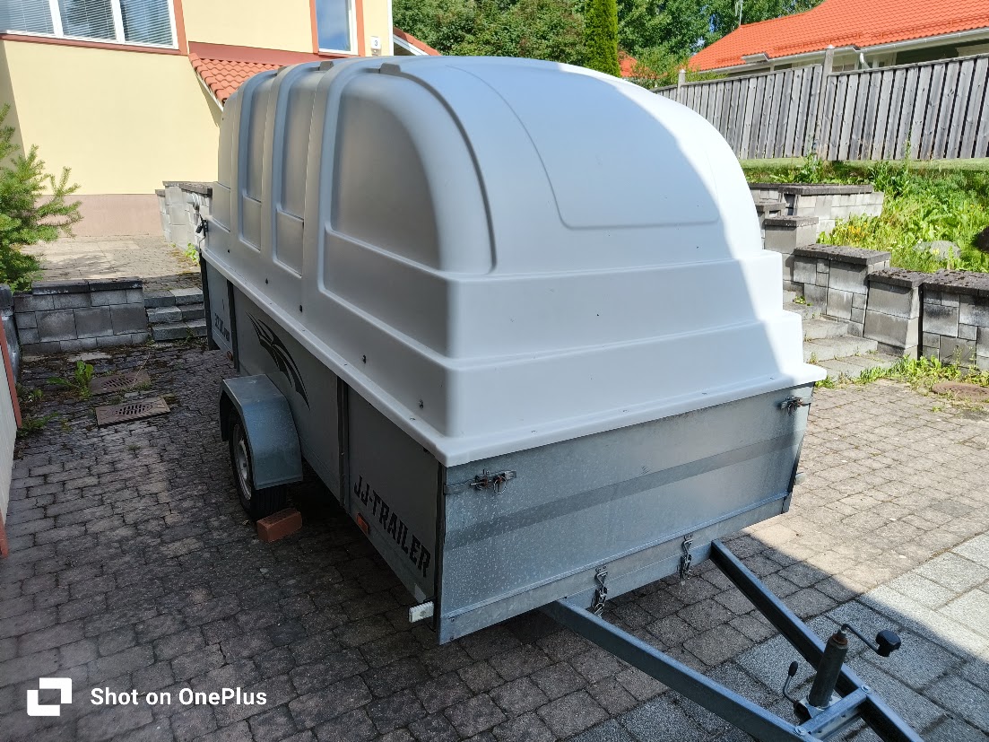 Jj-trailer kuomukärry 3300x1500mm / laidat 500mm