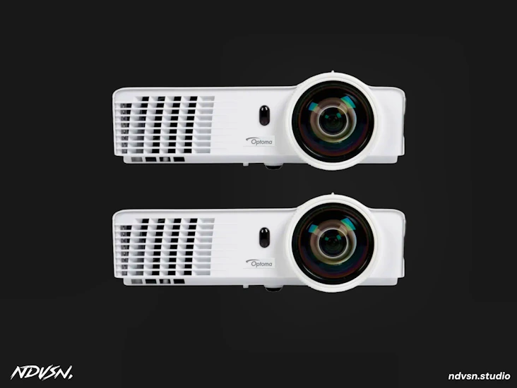 2x optoma gt760 / gt760a - short throw lens projector with 3400 lumens dlp