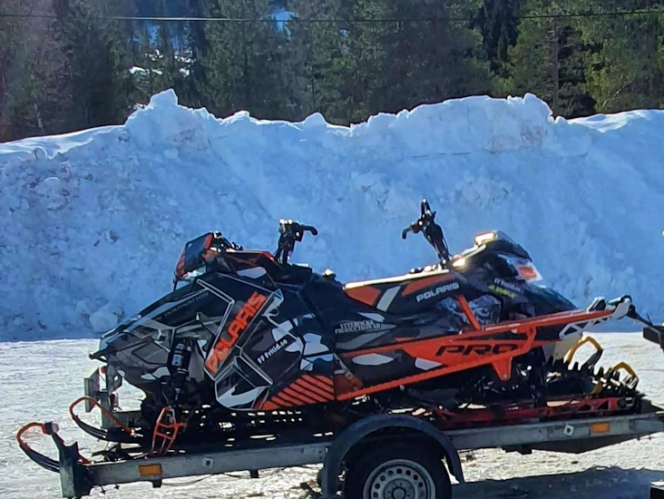Släp för snöskoter atv fyrhjuling utv mopedbil mfl