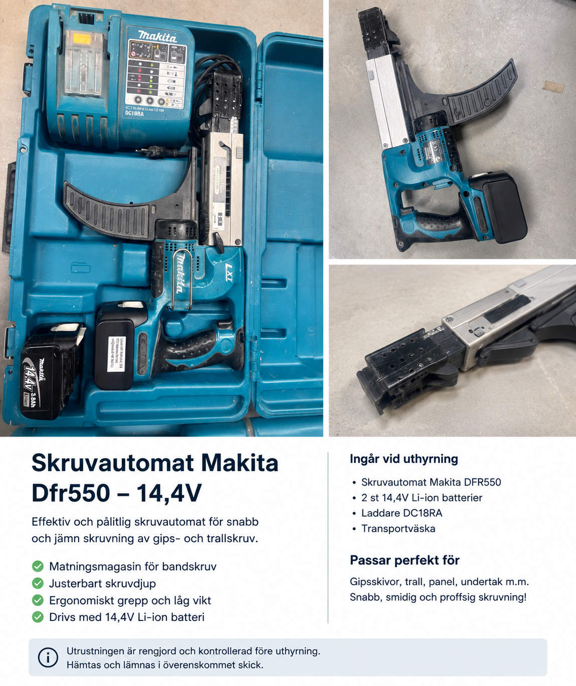 Makita dfr550 – skruvautomat 14,4v