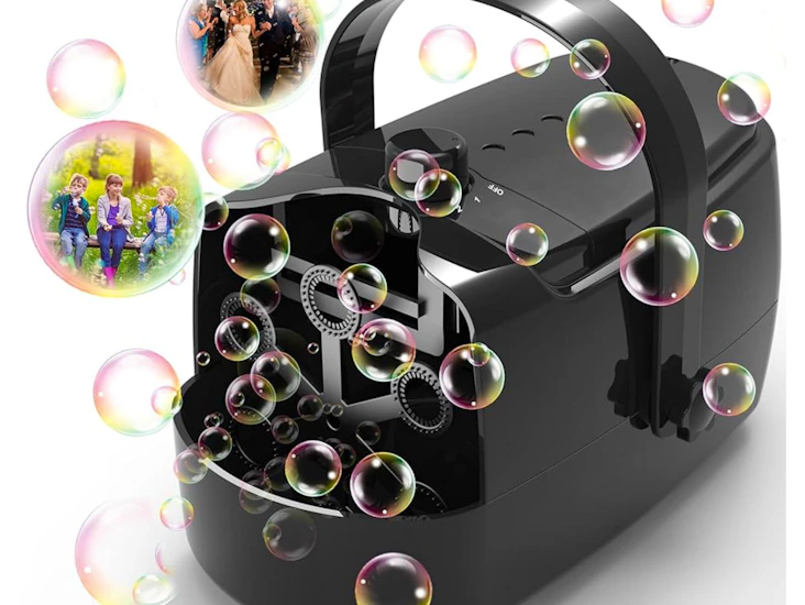 Portable bubble machine