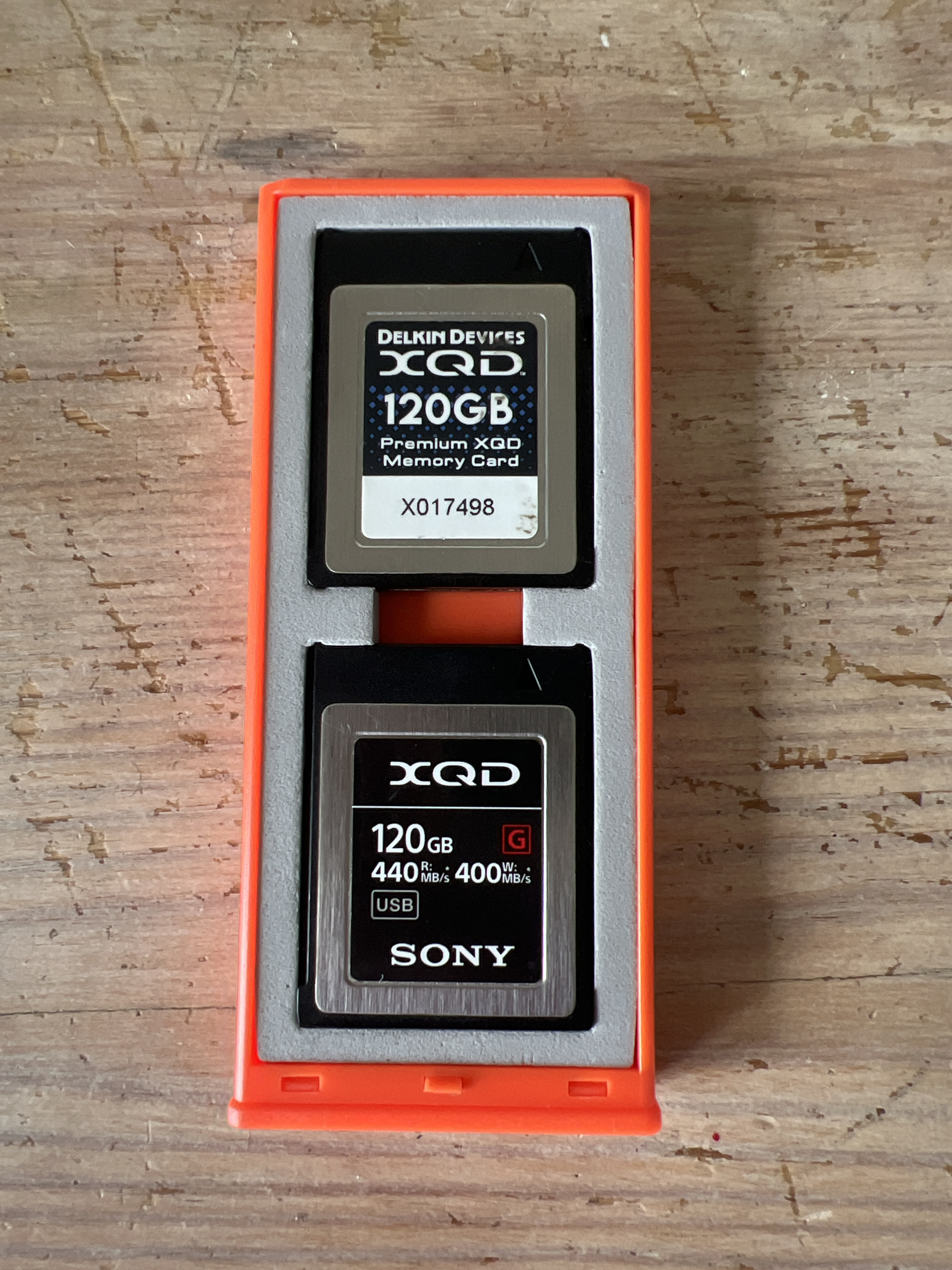Xqd cards 120gb x 2