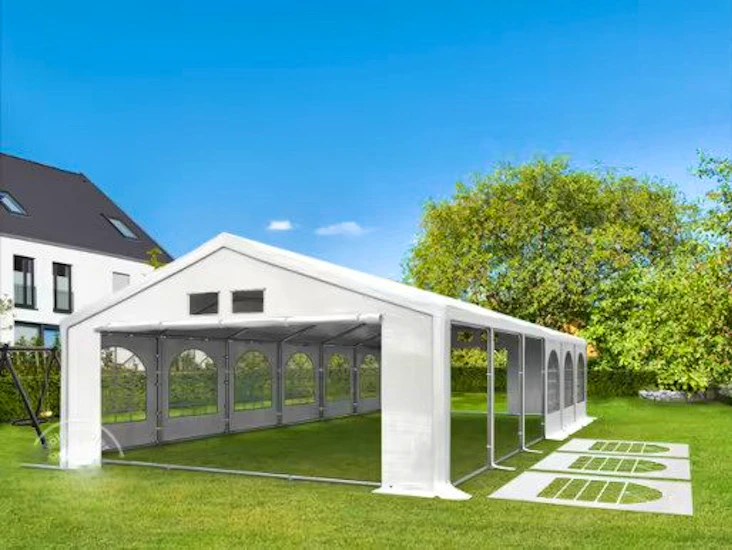 Stabilt partytält 5x10m med bottenram