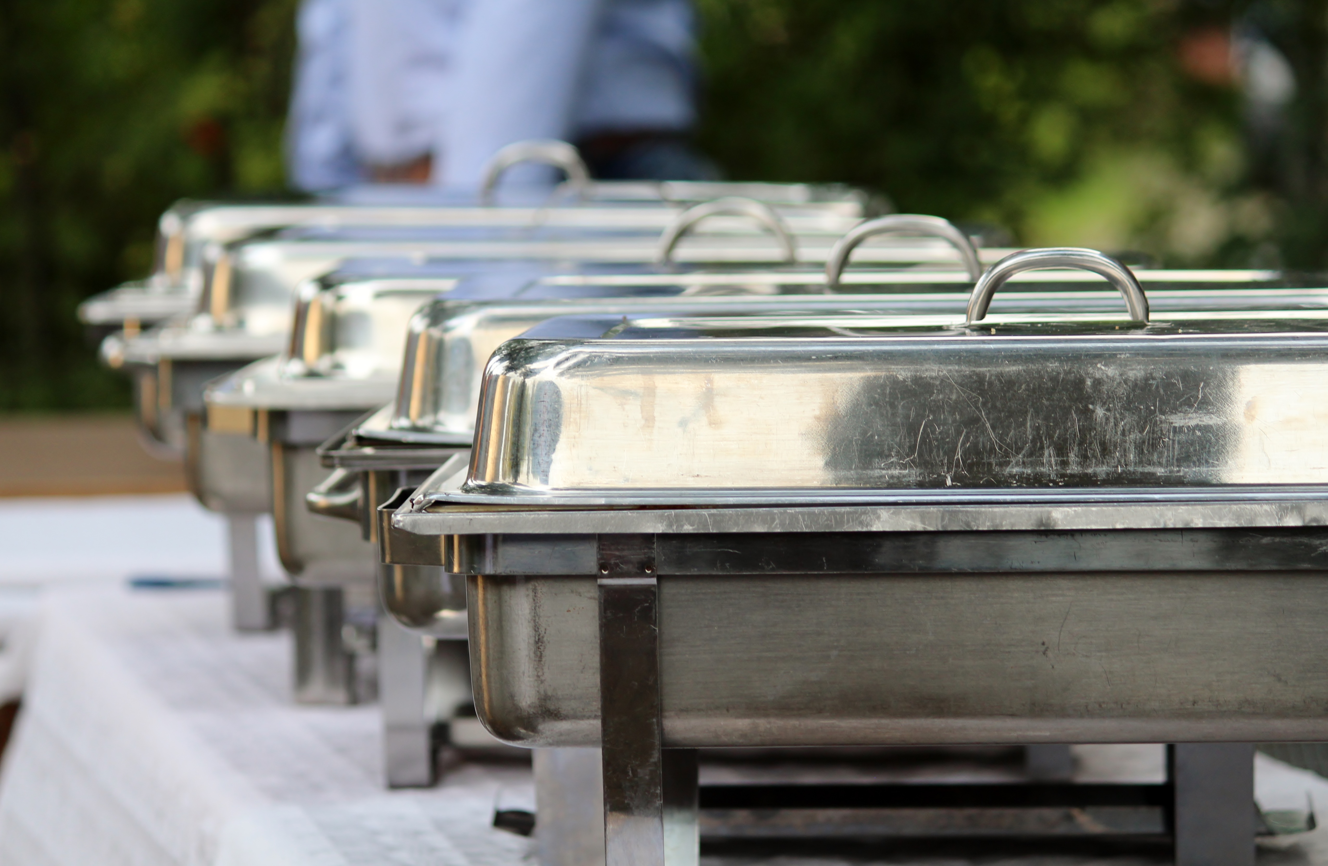 Elegant chafing dishes for hire - perfect for your event catering needs