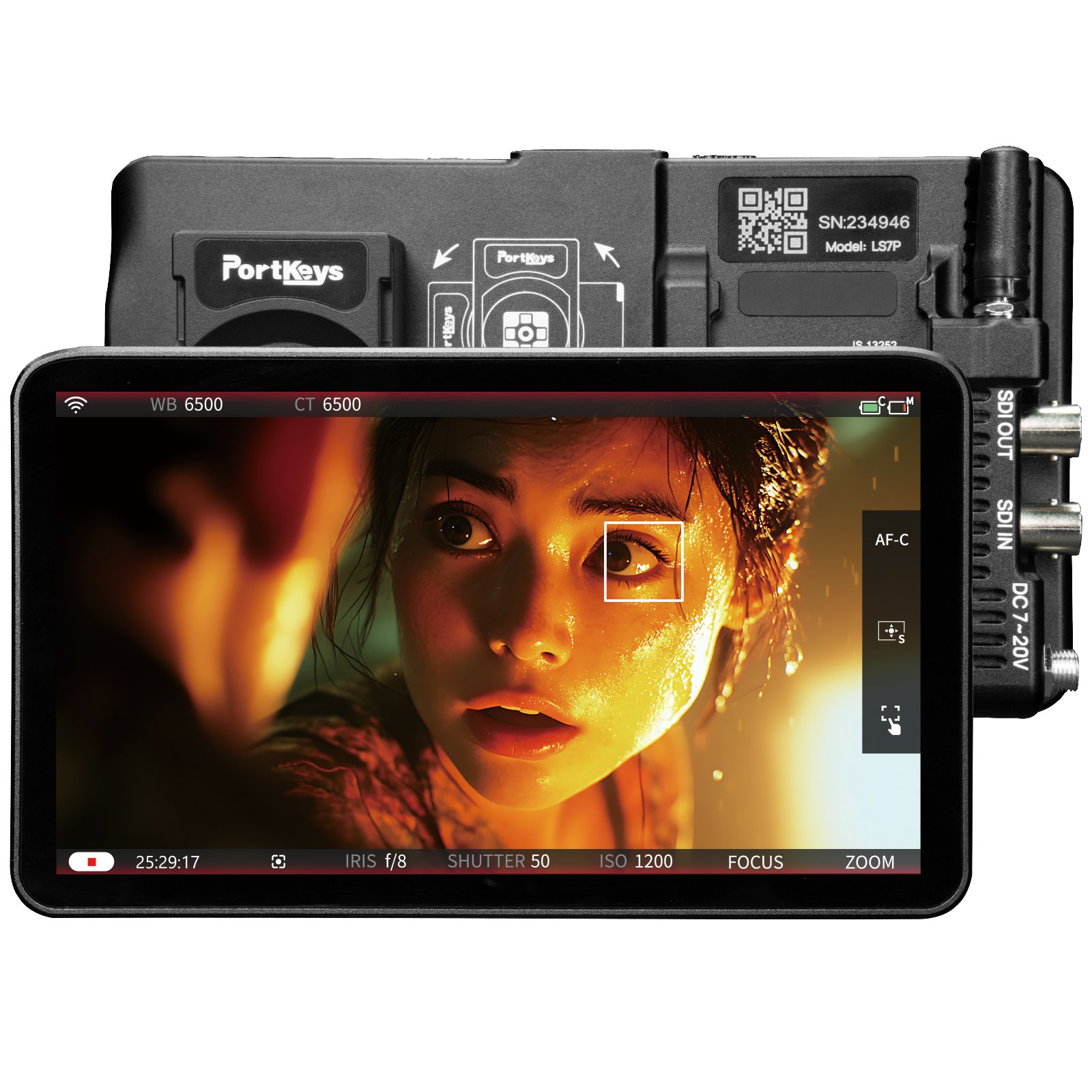 Portkeys ls7p 7" camera touch screen field monitor hdmi - sdi metal frame wireless control