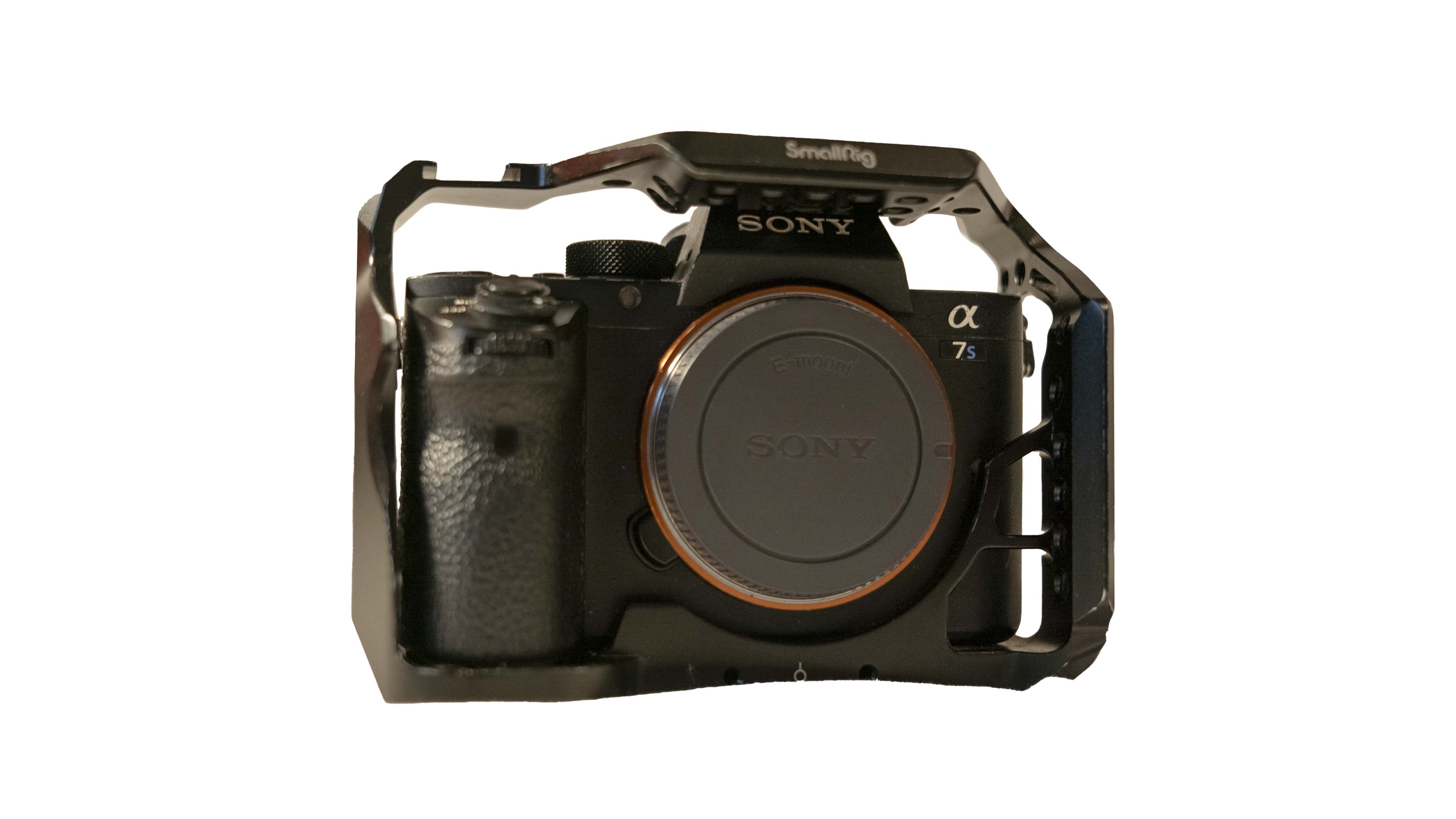 Sony a7s ii camera body with cage, 128gb sd card