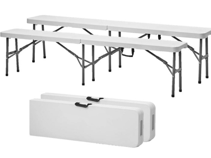 2 st hopfällbara bänkar