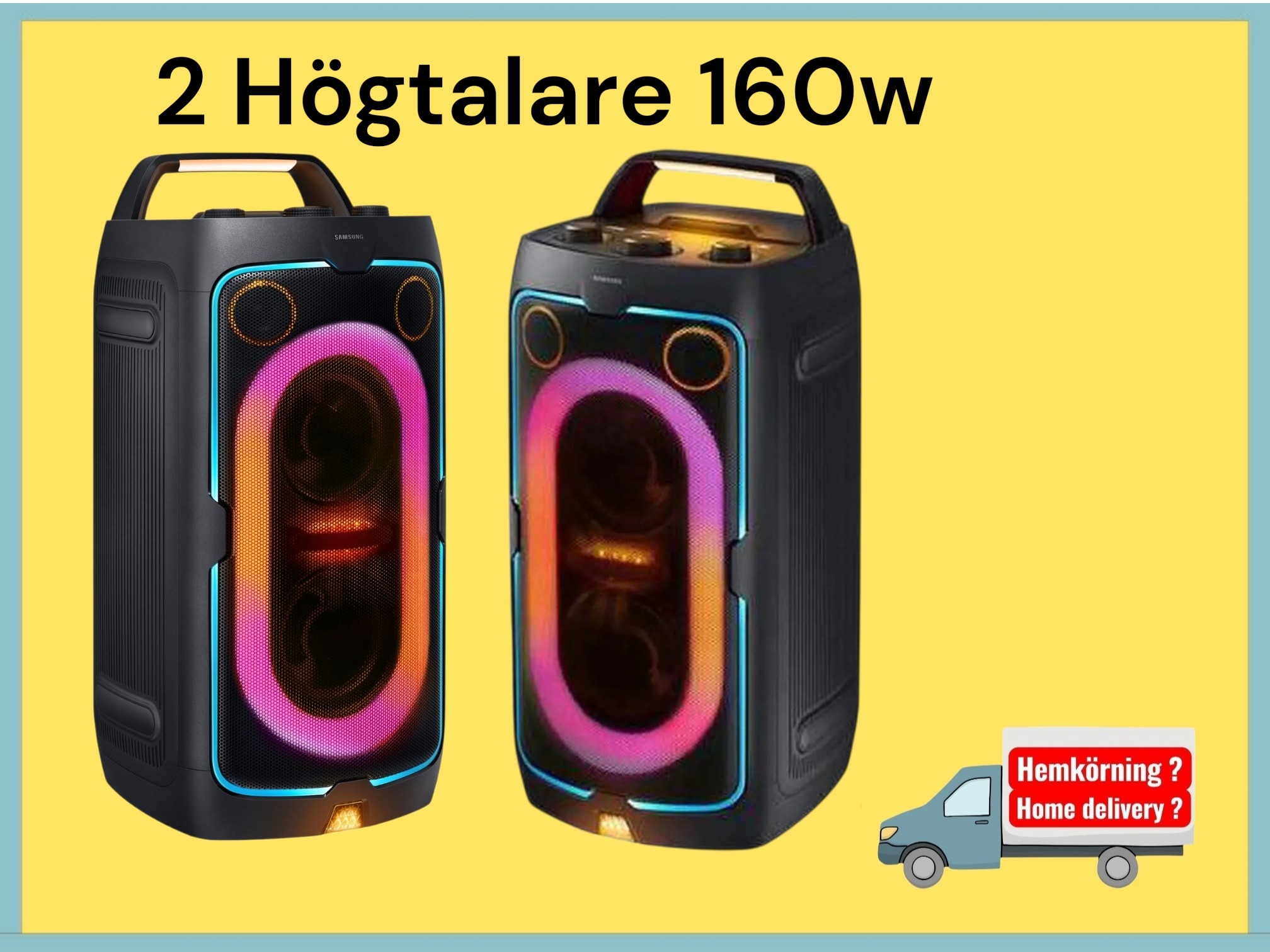 2 stycken högtalare samsung 160w trådlösa