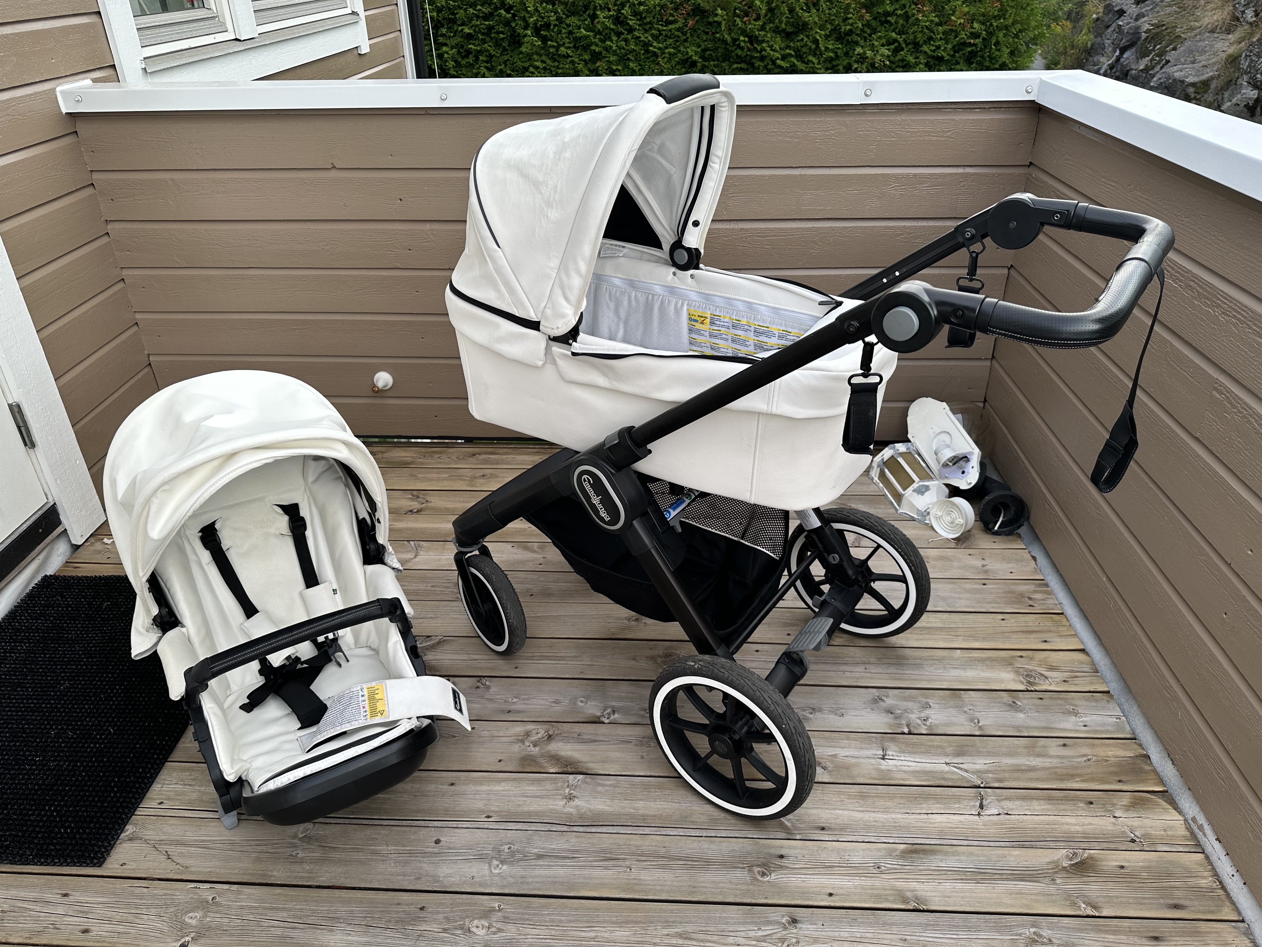 Emmaljunga barnevogn nxt90 f, hvit, 2019, liggedel + sittedel