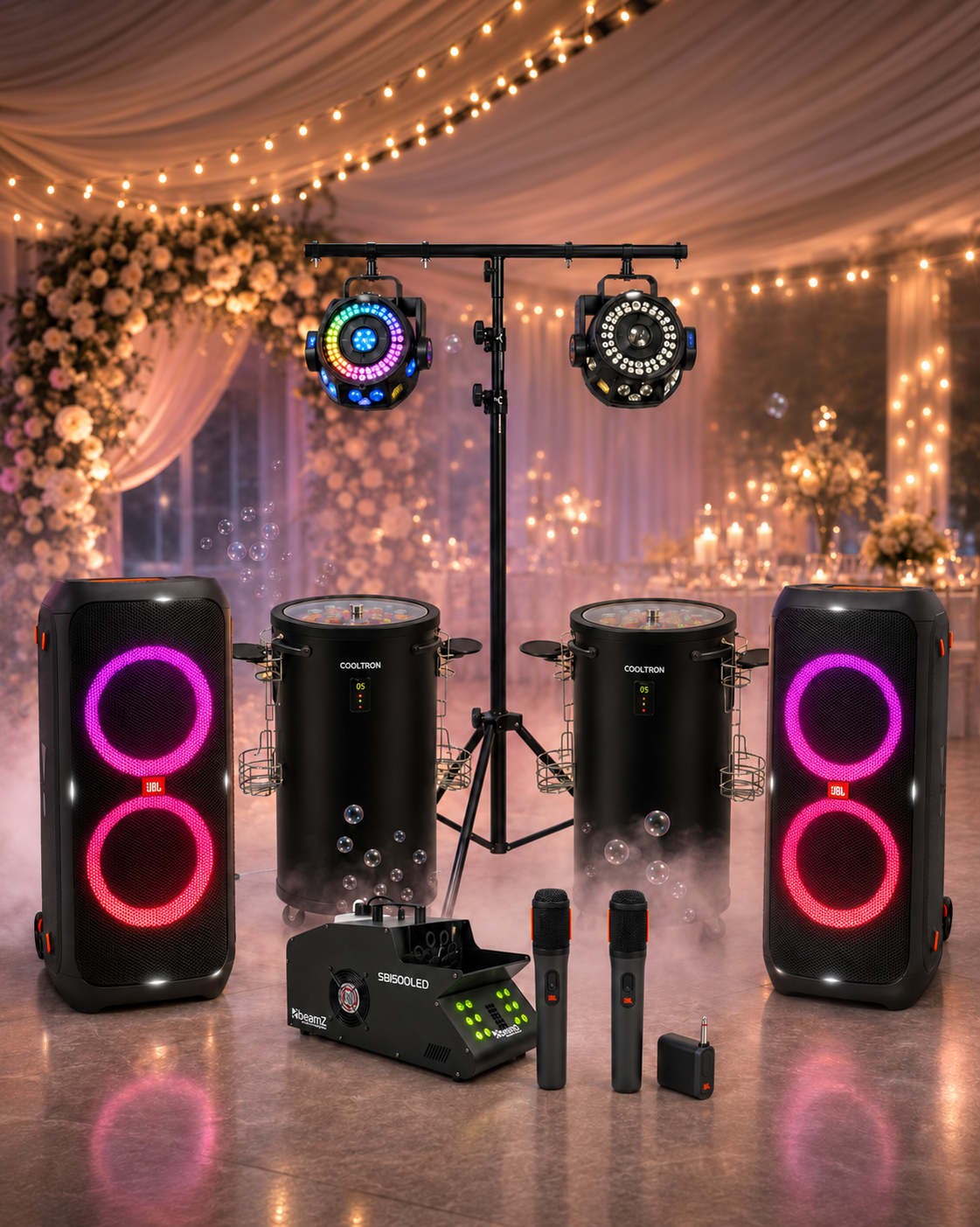 💍✨ hää- ja juhlapaketti – ääni + valot + efektit + coolerit✨💍🎤🔊🌈💨🫧🧊