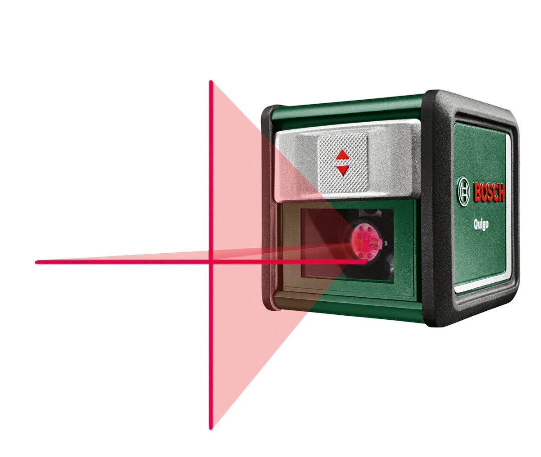 Bosch quigo krysslaser med holder.