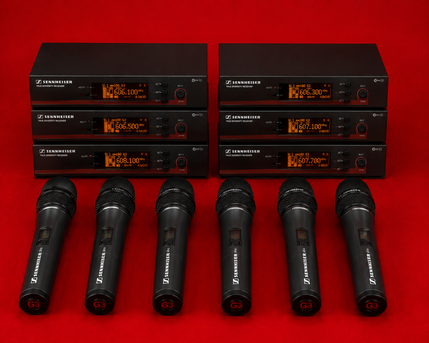 6x handheld wireless microphone & receiver - sennheiser g3